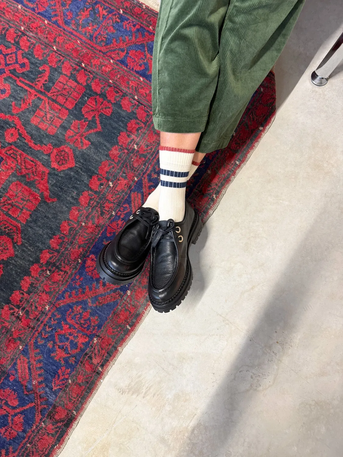 Jutelaune Stripe Navy sokken navy gestreept bio-katoen