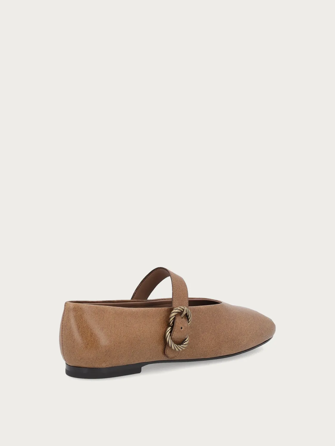 Frau Verona beige ballerina's dames gesp leer