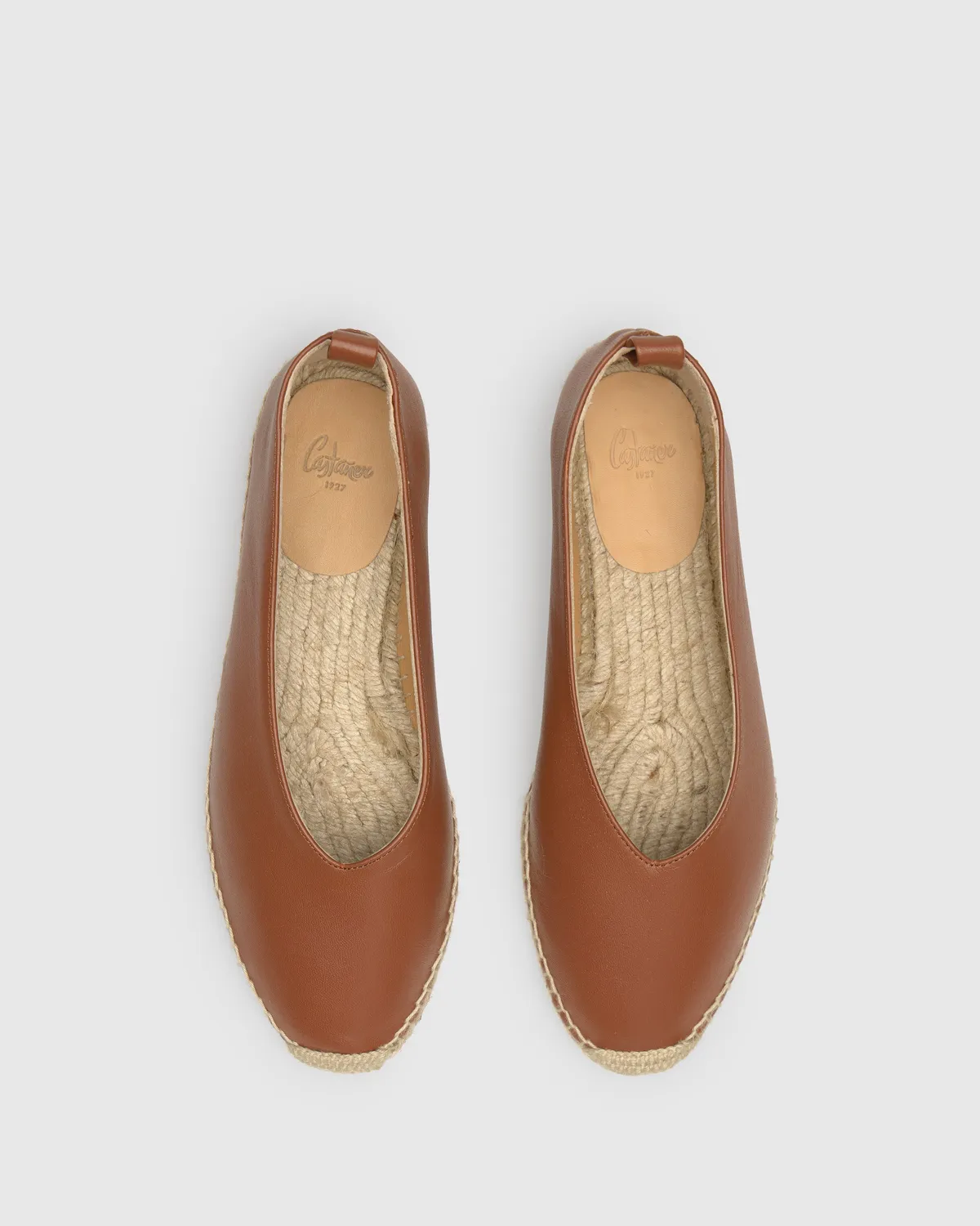 Castaner Gea GEA/2/250 ballerina espadrilles cognac leer