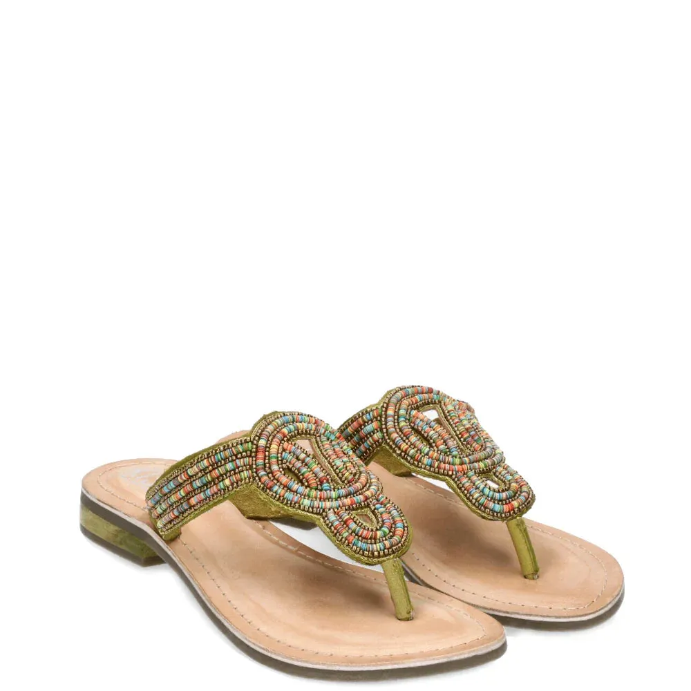 Donelli Chenai slippers licht groen leer