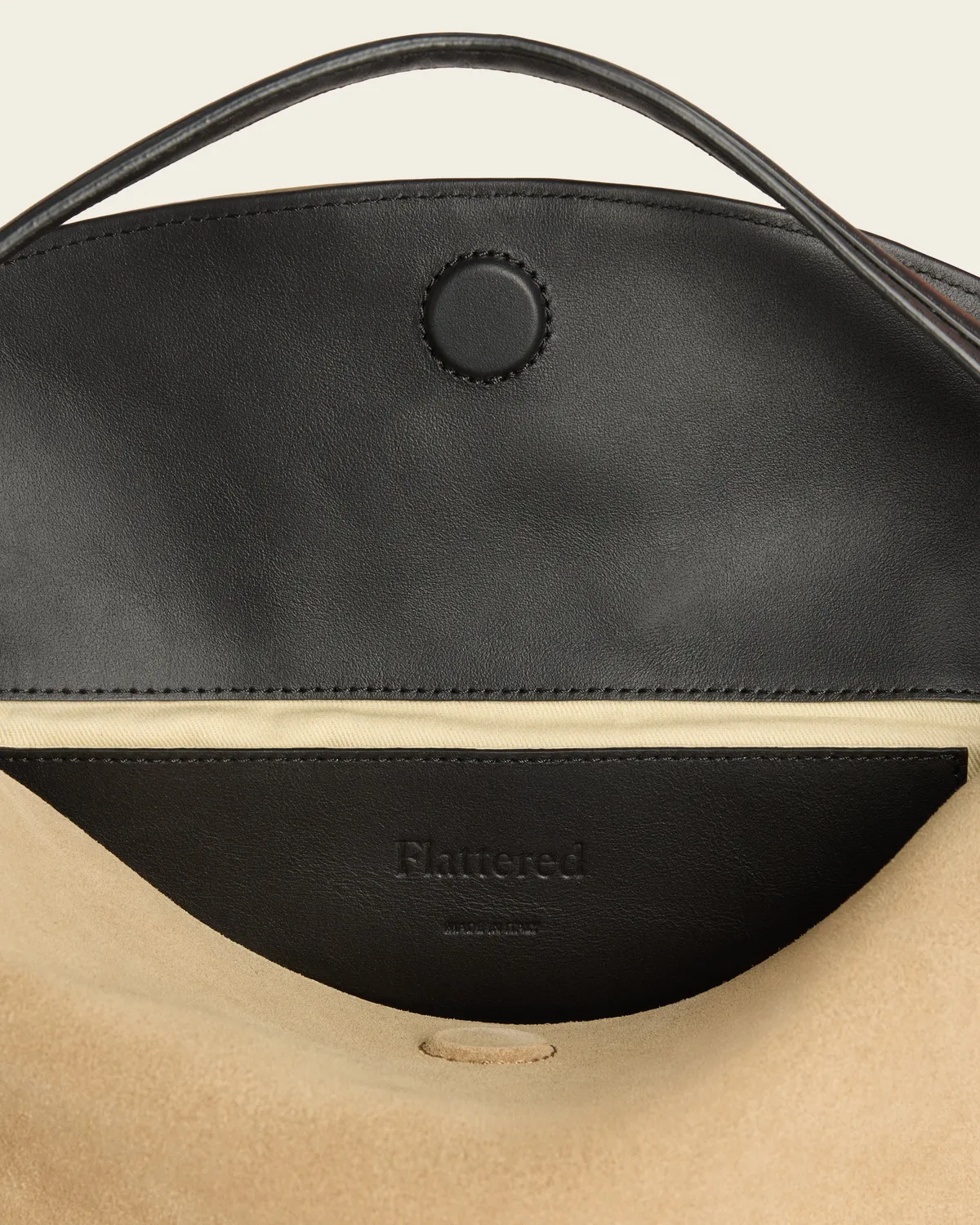 Flattered Helia handtas sand suède top-handle