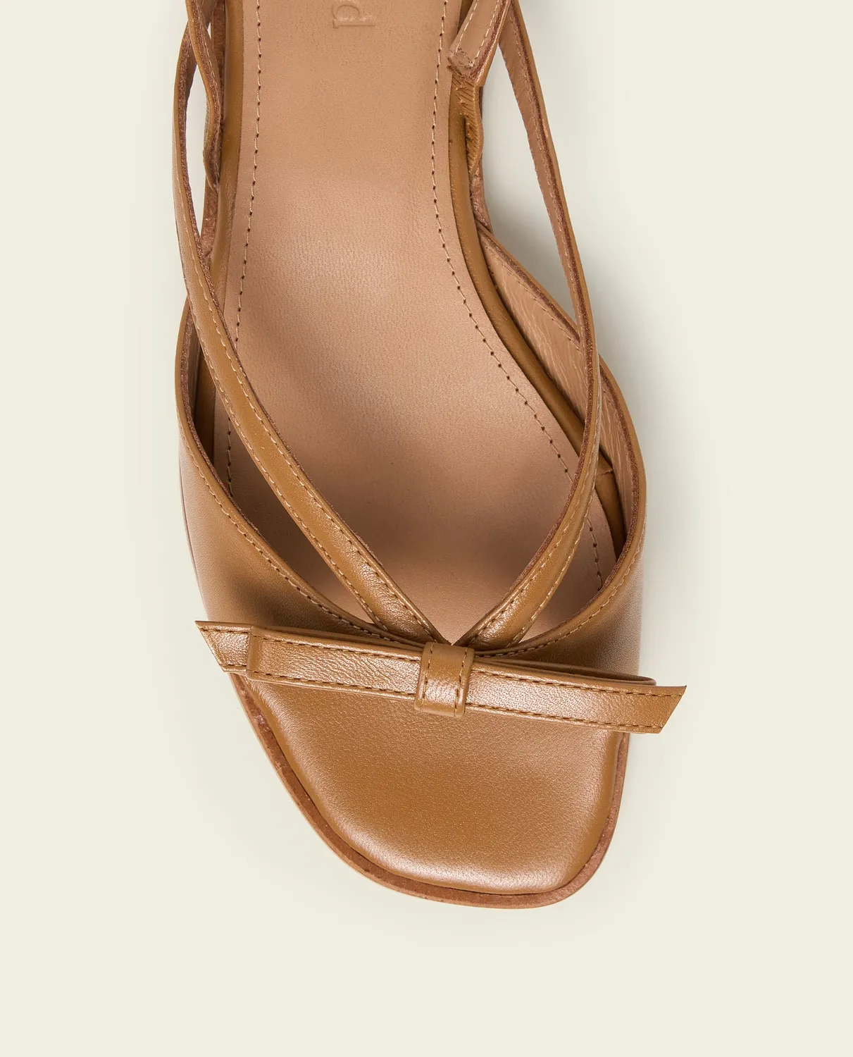 Flattered Max Leather Cognac sandalen cognac leer plat