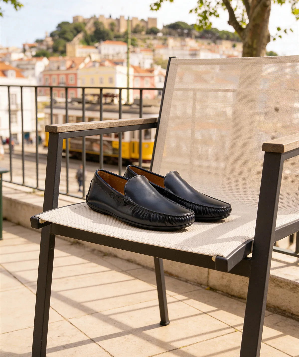 Finsbury Luca loafer blauw patina leer