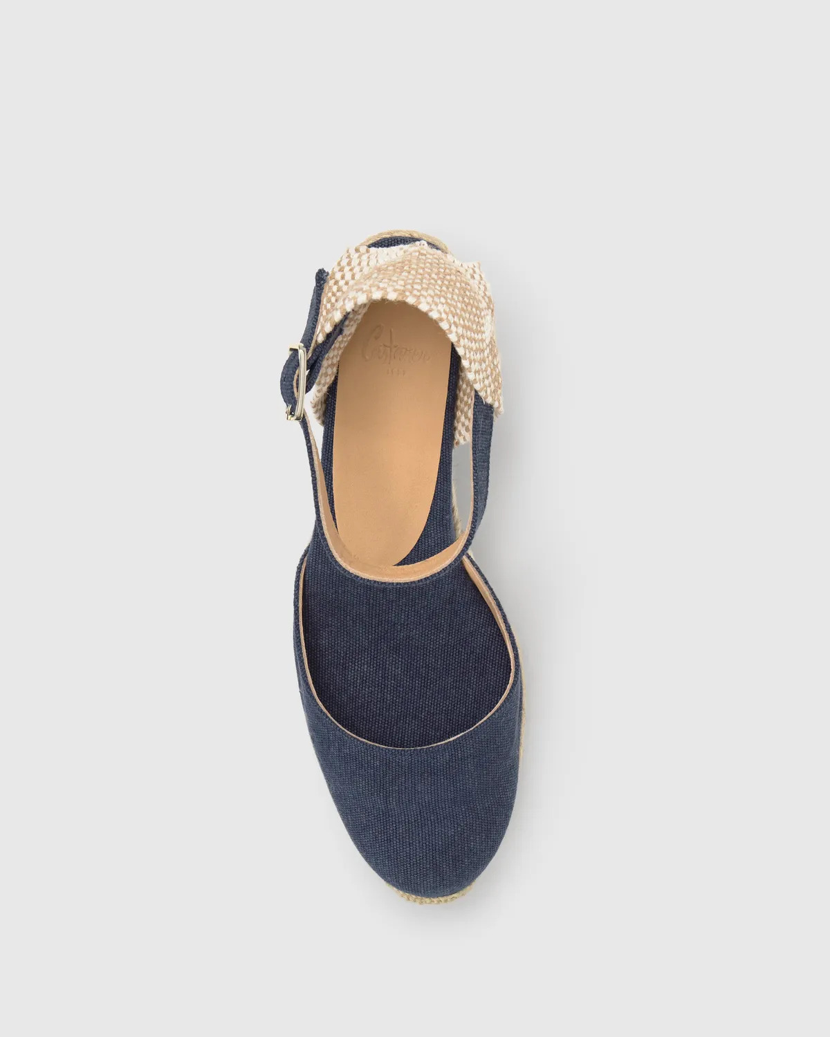 Castaner Carol 6/002 espadrilles blauw sleehak 7 cm