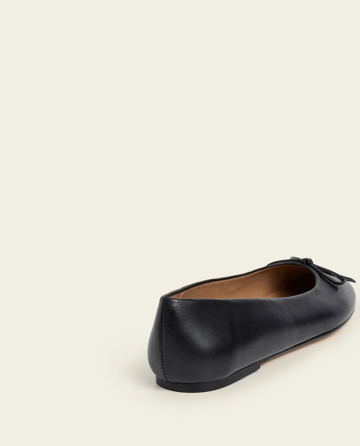 Flattered Pamela ballerina zwart leer ronde neus
