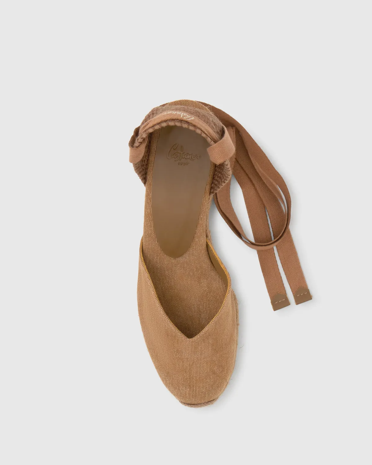 Castaner Chiara C/6ED/002 espadrille sleehak walnoot canvas