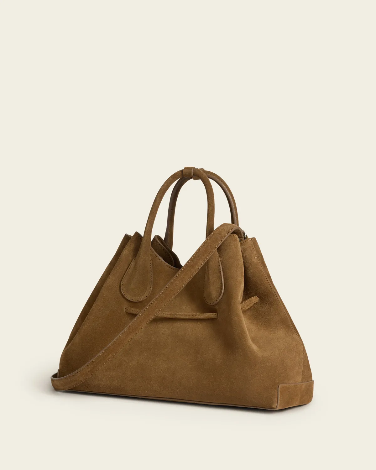 Flattered Maris tote wet sand suède leer
