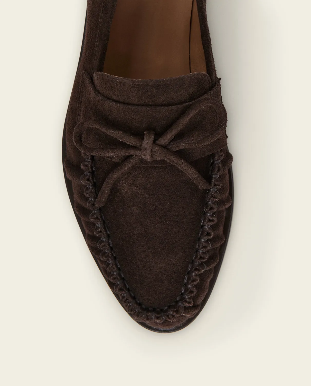 Flattered Dylan loafers chocolate suède strik