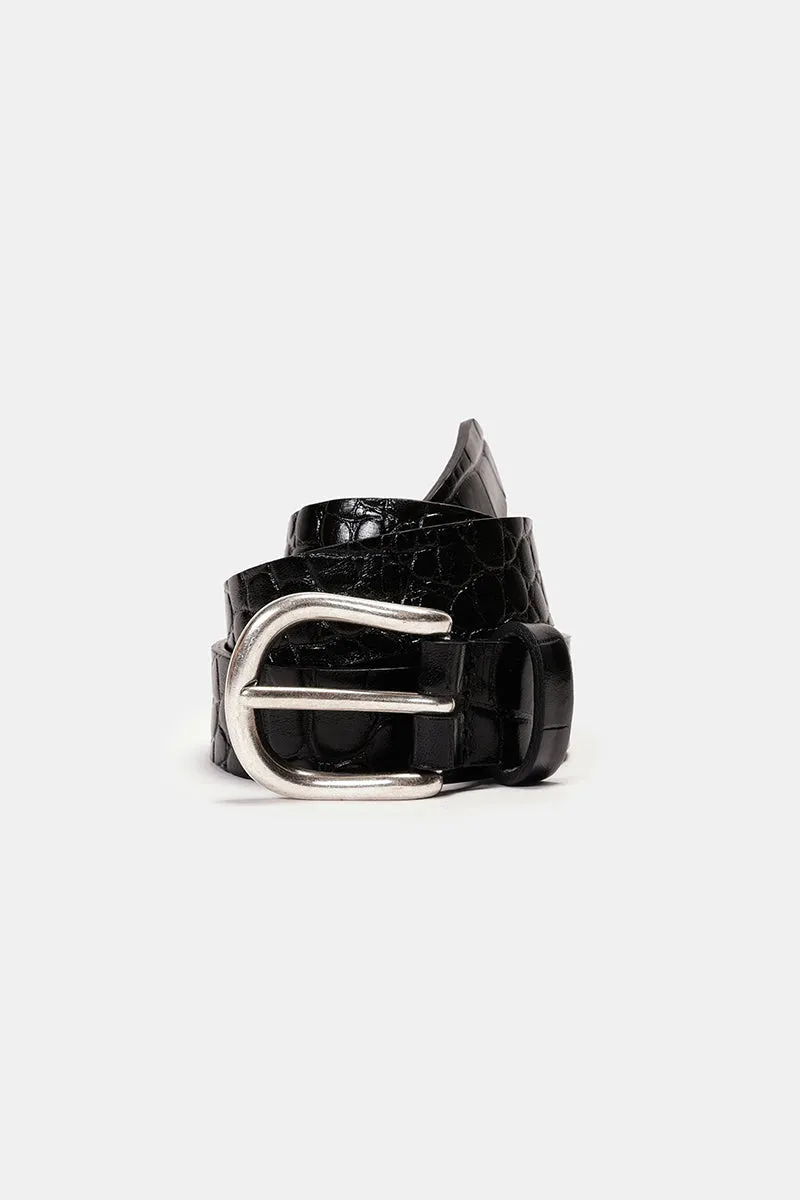 Bryan Stepwise Savage riem coco zwart leer