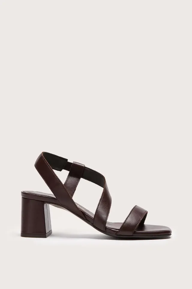 Bryan Stepwise Noe Cacao sandalen leer brede hak