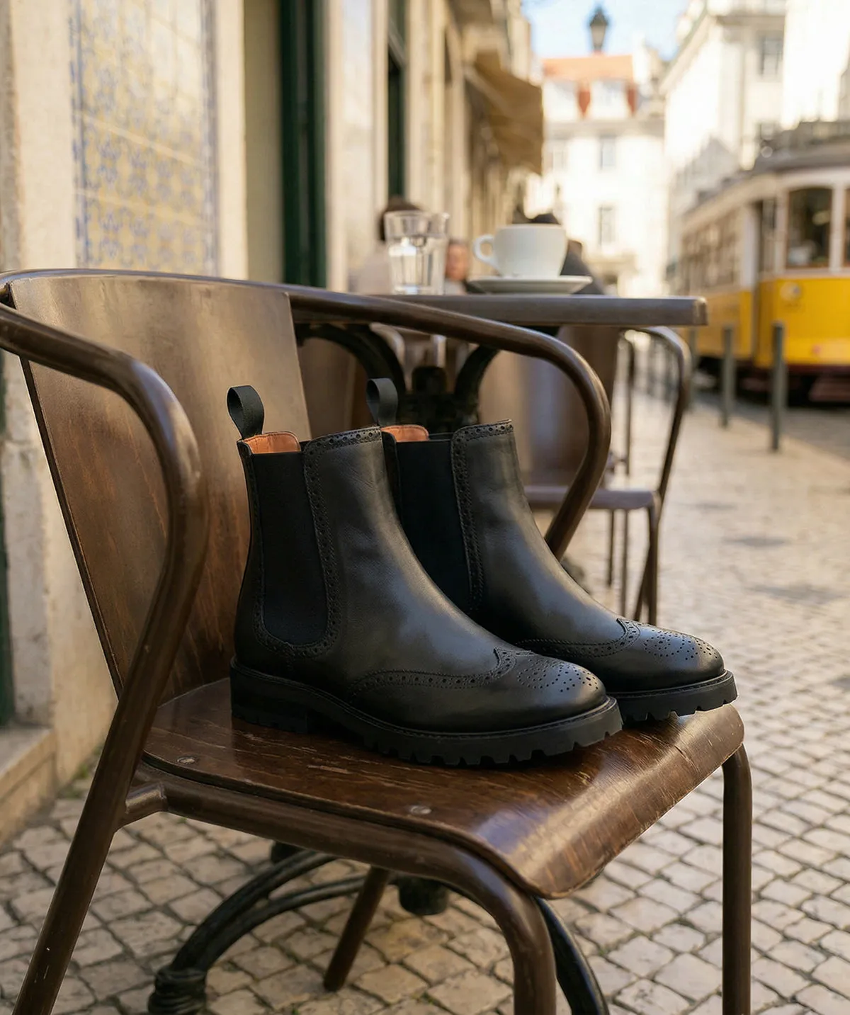 Finsbury Charlie chelsea boots zwart leer