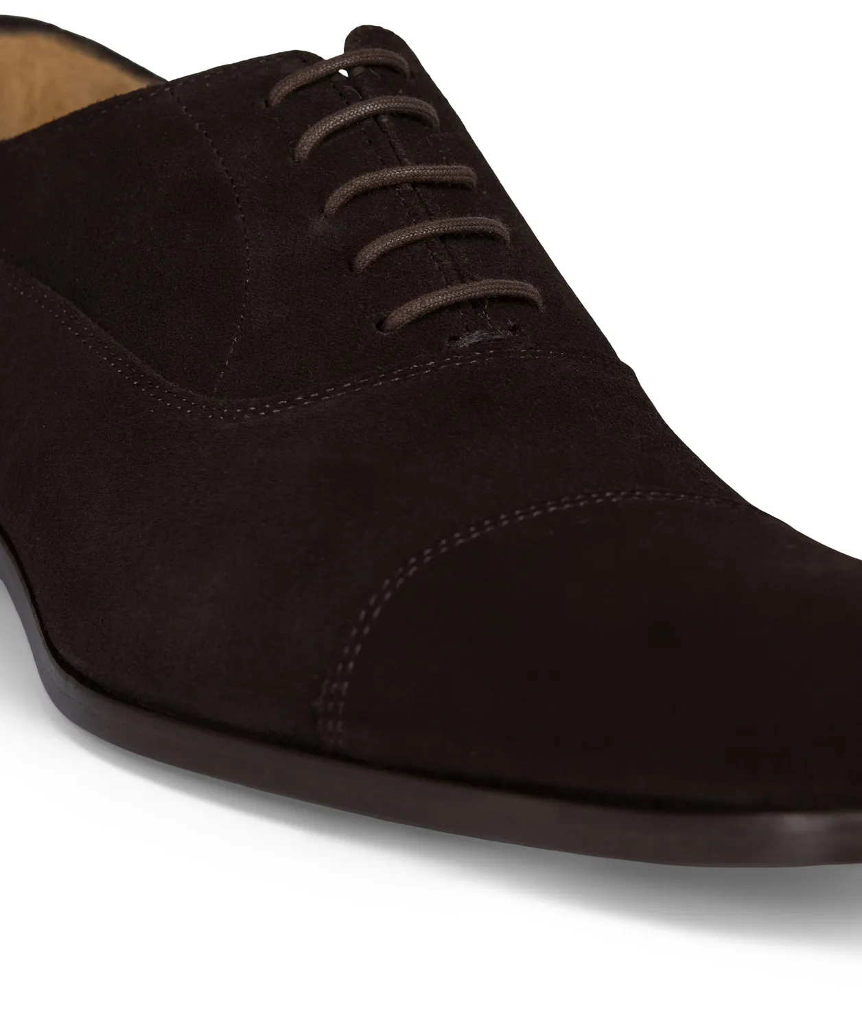 Finsbury Whitney Oxford donkerbruin velours suede