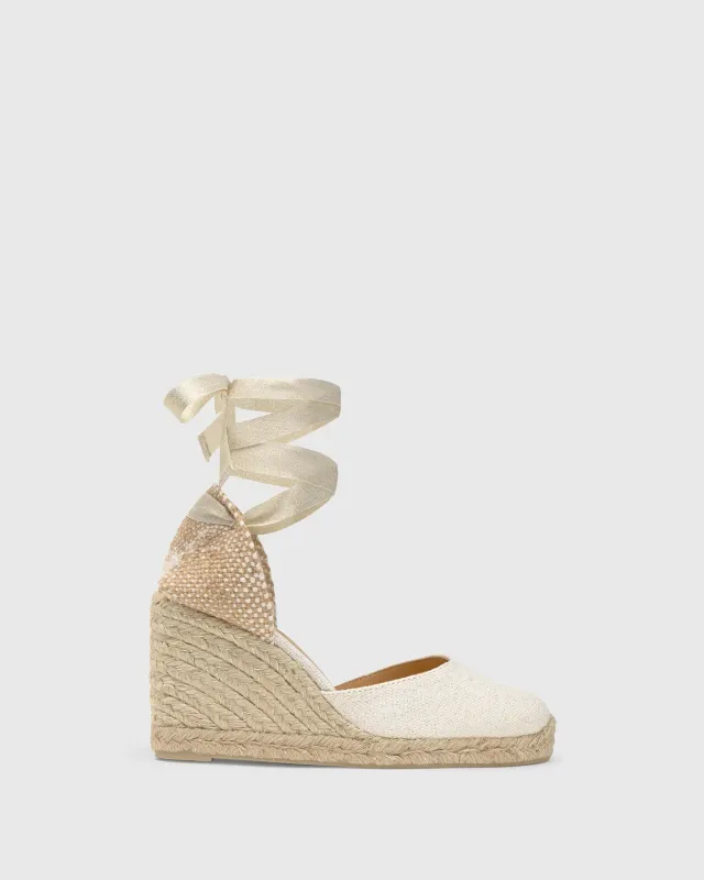 Castaner Carina 8/032 espadrilles wit-goud linnen