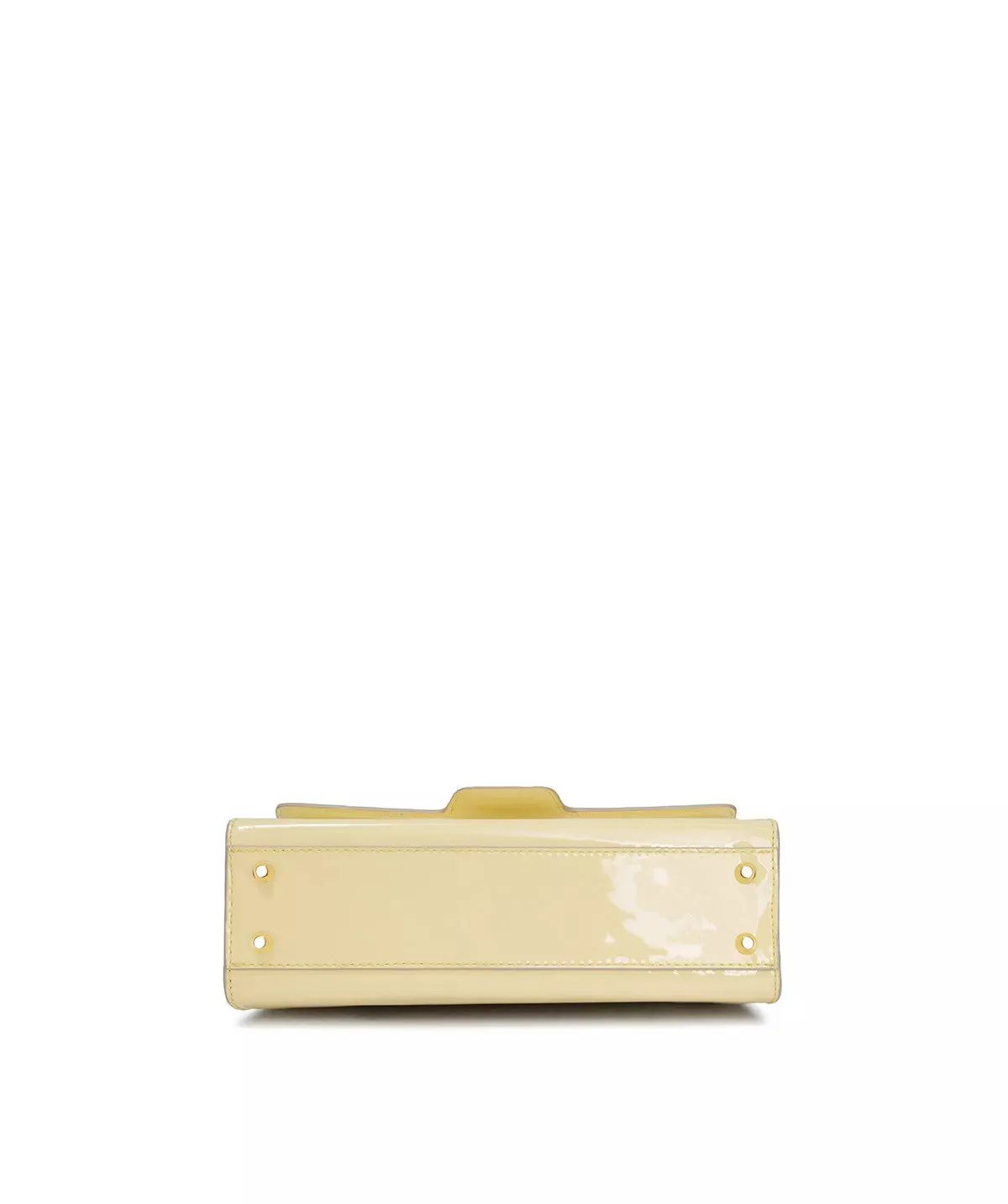 Finsbury FF23 tas pastelgeel leer 23 cm gouden logo