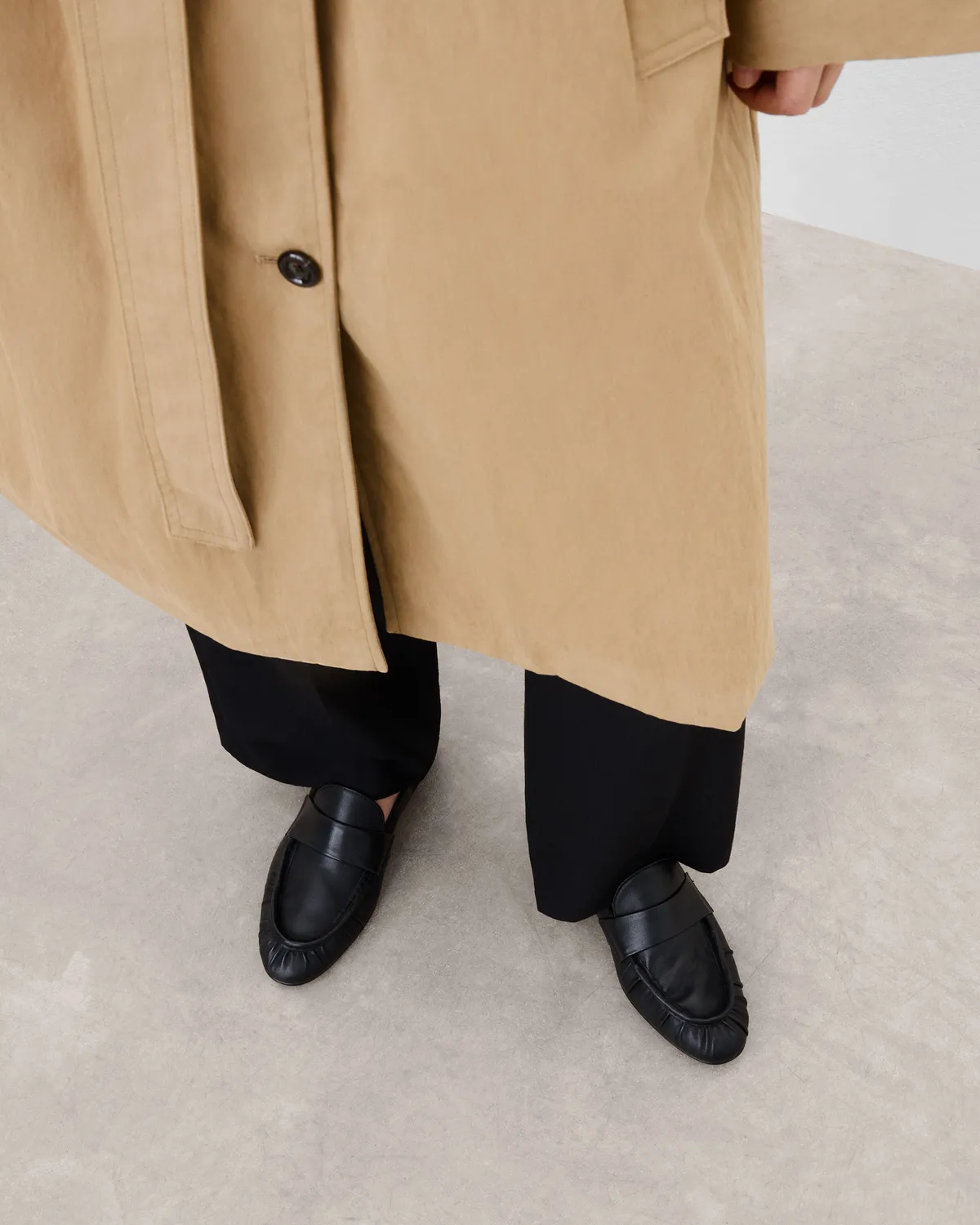 Flattered Samoa Leather Black loafers zwart leer