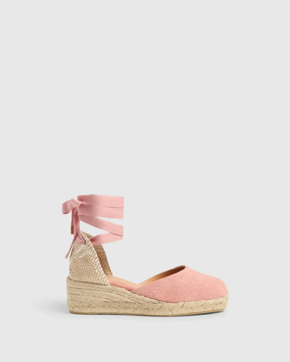 Castaner Carina/3/002 espadrilles poederroze katoen 5 cm