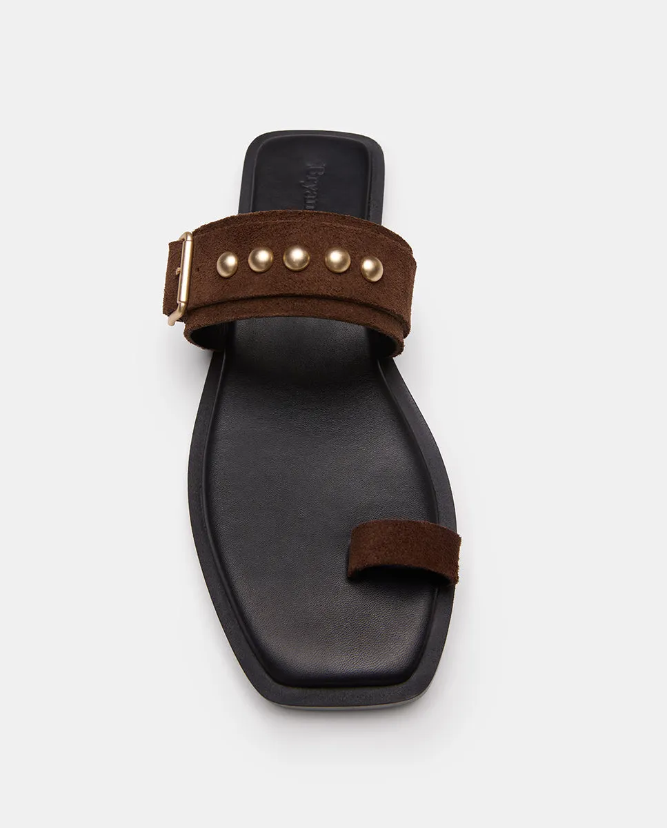 Bryan Stepwise Hiba sandalen cacao leer plat