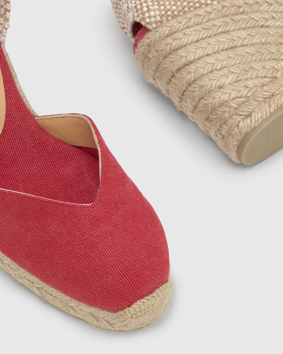 Castaner Chiara 8/SS20002 espadrilles karmijnrood katoen 9cm