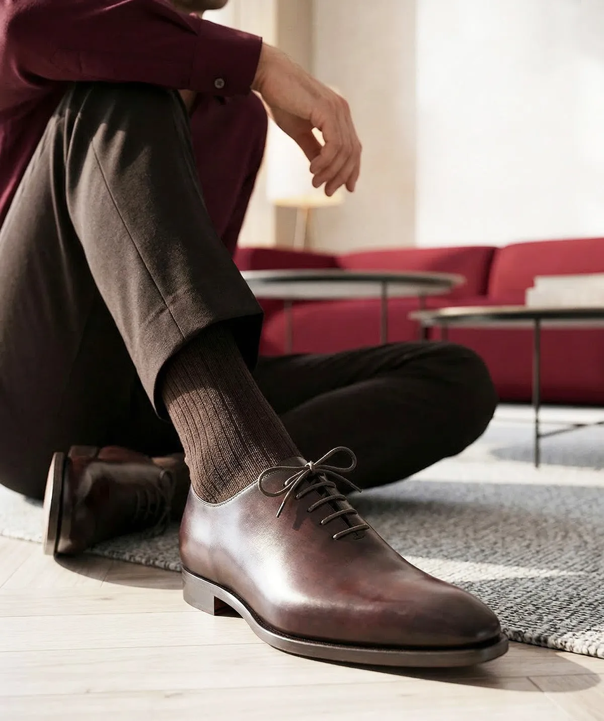 Finsbury Romeo oxford veterschoenen bordeaux patina