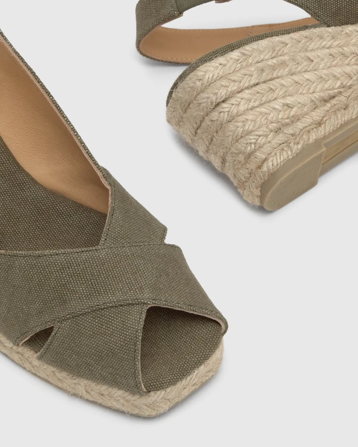 Castaner Diana 6/002 espadrilles olijf canvas peep-toe
