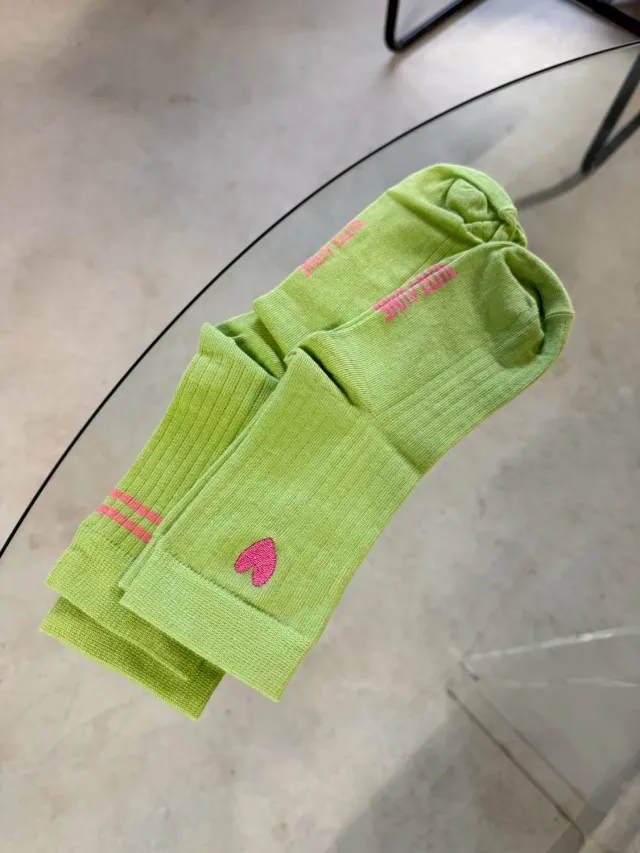 Jutelaune Greenish Heart sokken one size bio-katoen