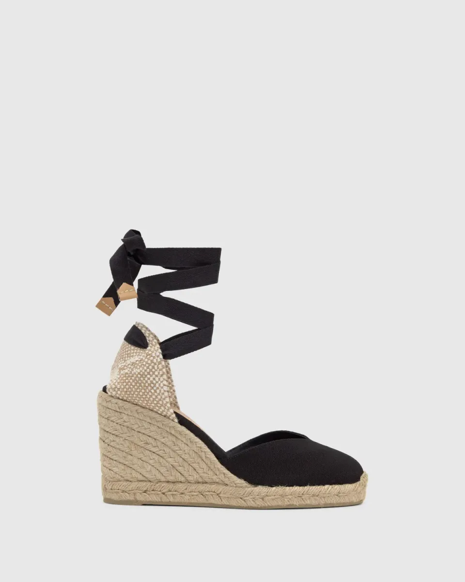 Castaner Chiara 8/001 espadrilles zwart 9 cm sleehak