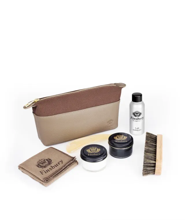 Finsbury Travel Kit schoenpoetsset beige bruin
