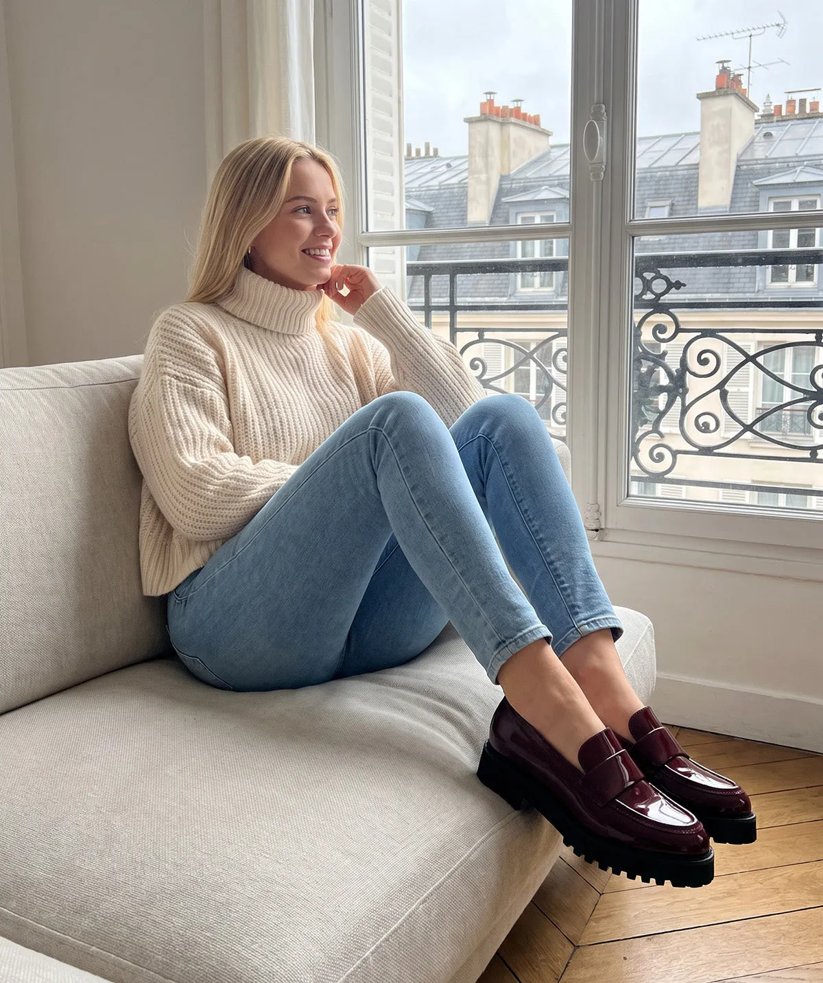 Finsbury Adele loafer pruim leer dames