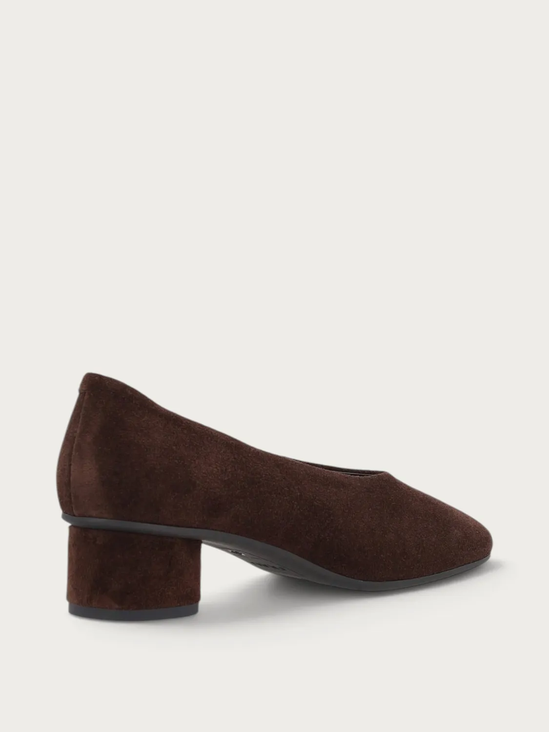 Frau Verona bruine suède pumps blokhak dames