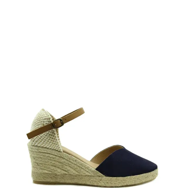 Donelli 457 espadrilles blauw hak 7 cm