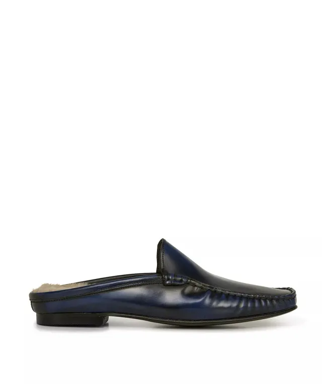 Finsbury Marion loafer blauw leer dames muil