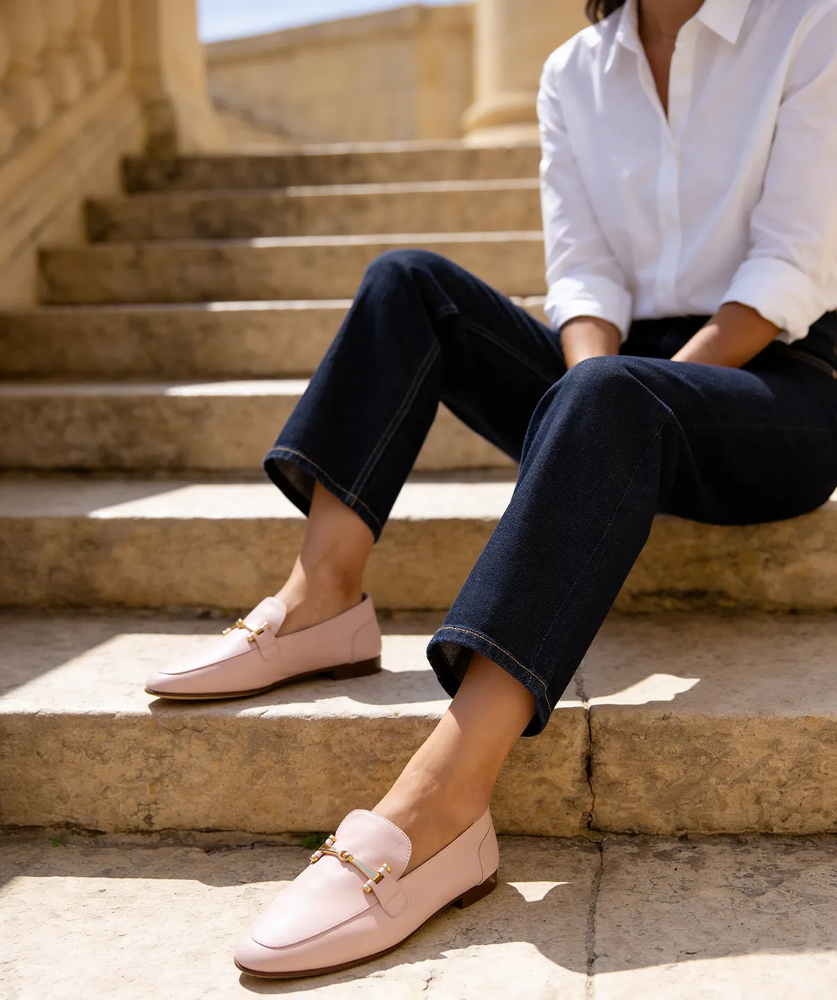 Finsbury Amélie loafers petal pink leer