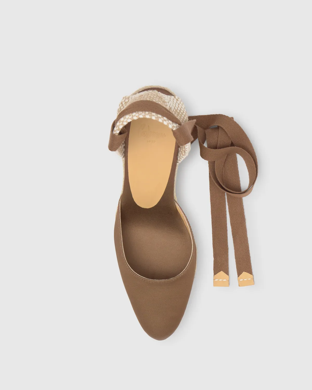 Castaner Joyce 8/006 espadrilles moka satijn 9 cm