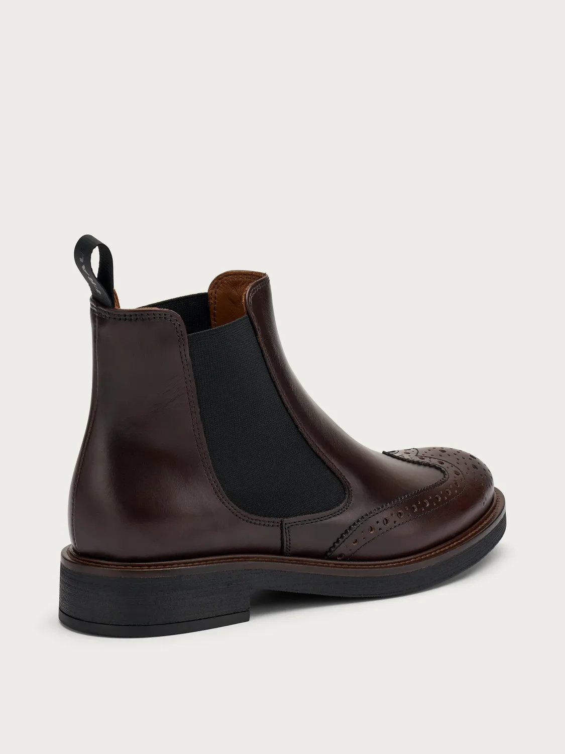 Frau Verona bruine leren chelsea boots wing-tip dames