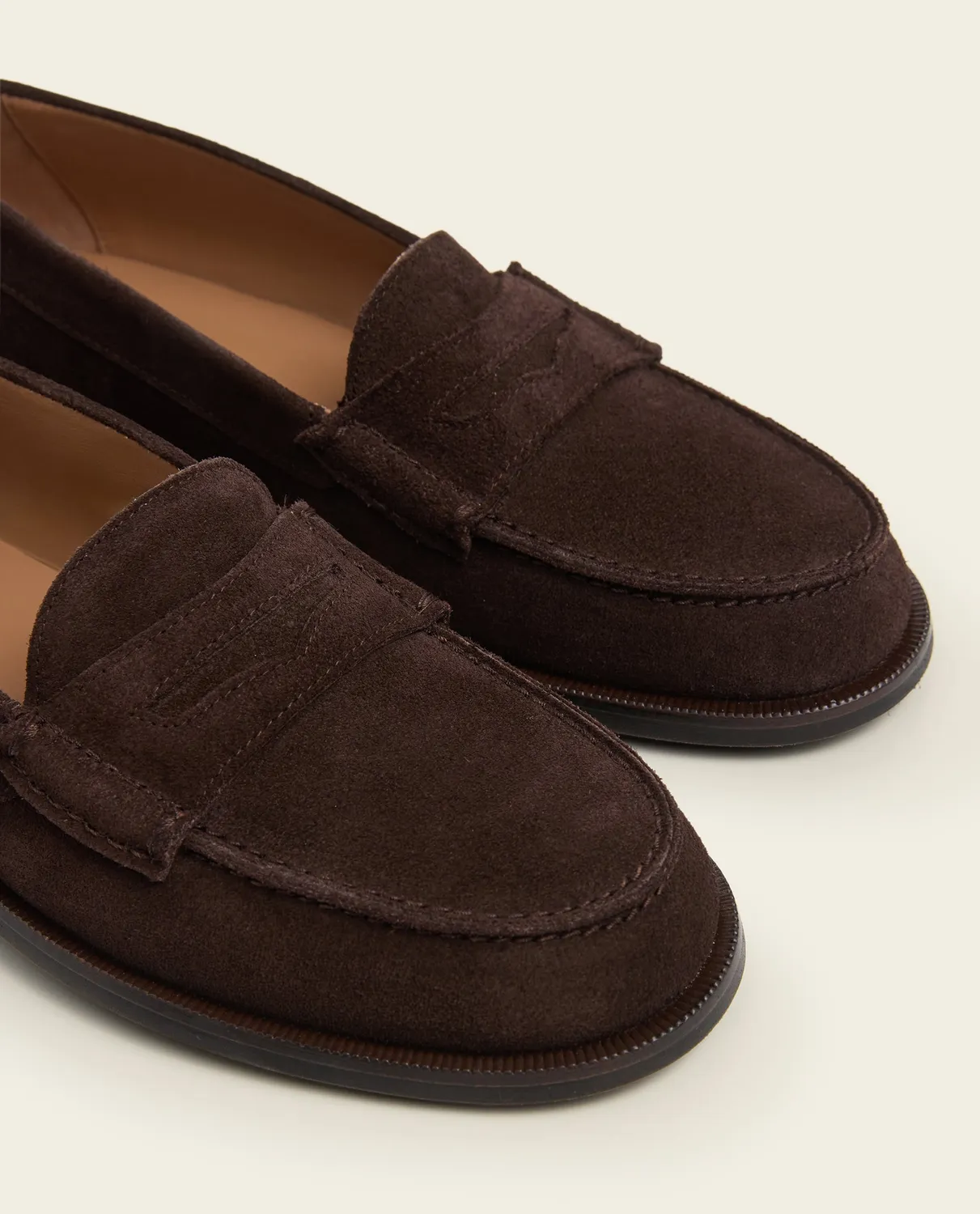 Flattered Sage loafer chocolade suède