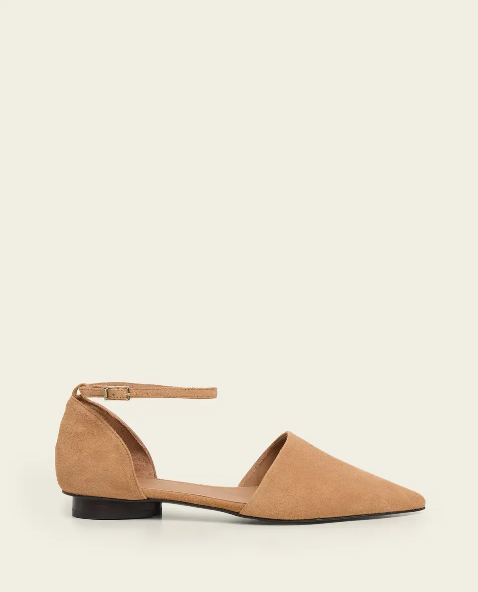 Flattered Frankie ballerina’s cognac suède