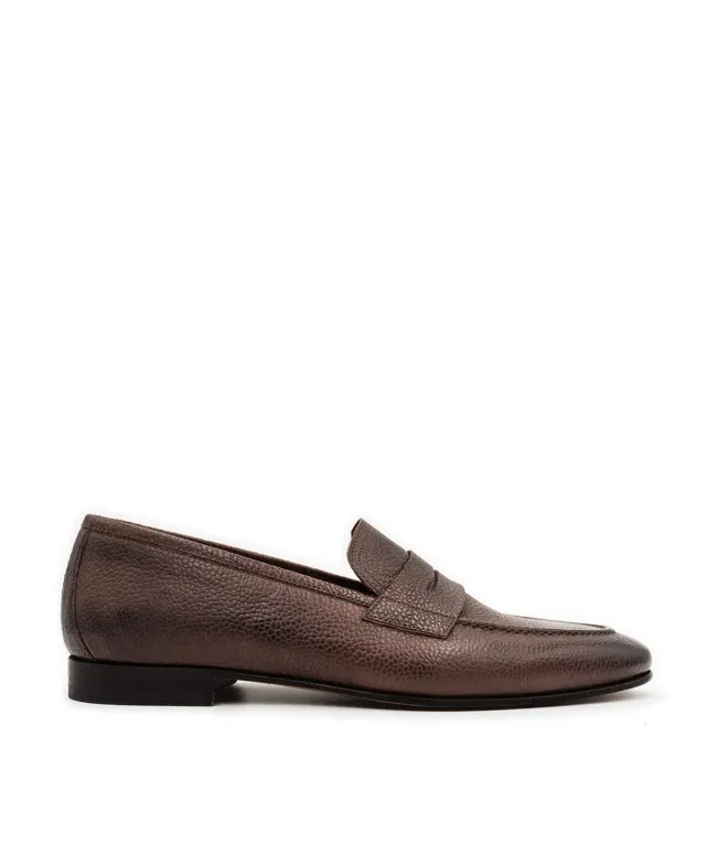 Finsbury Markos loafer bruin grainleer patina