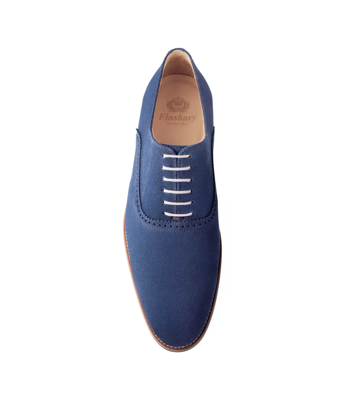Finsbury Will oxfordschoen marineblauw suède rubberzool