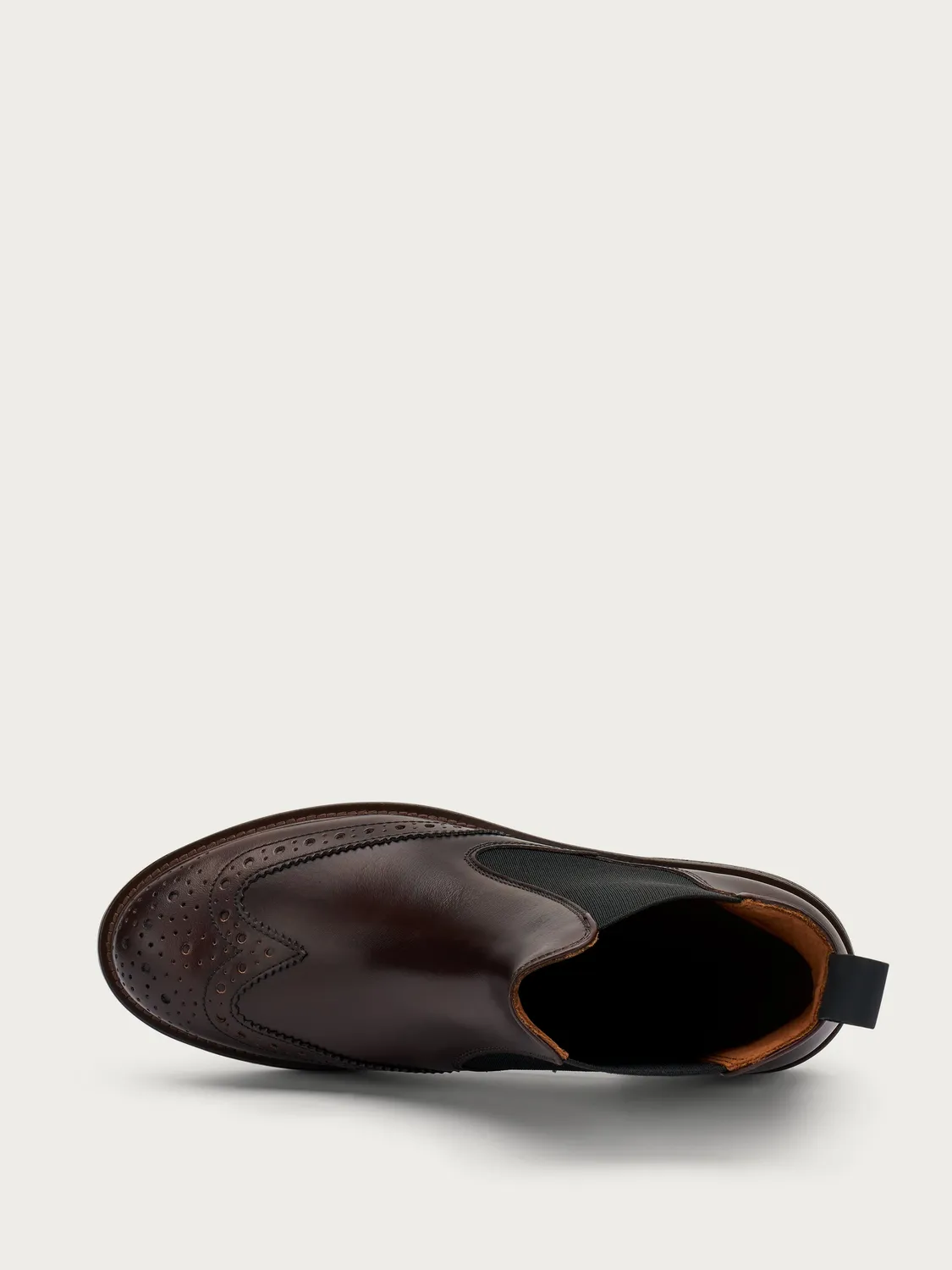 Frau Verona bruine leren chelsea boots wing-tip dames