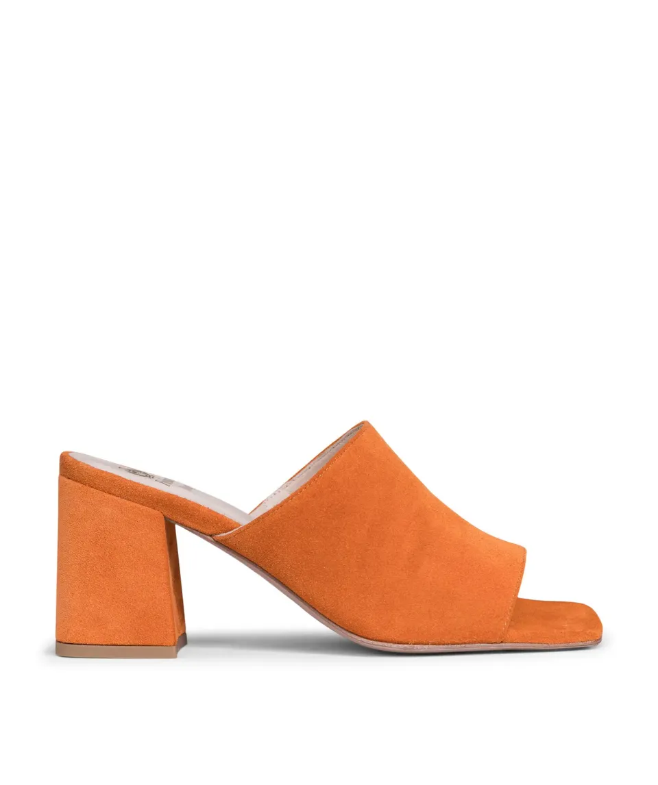 Finsbury Sonia muiltje oranje suède hak 6,5 cm