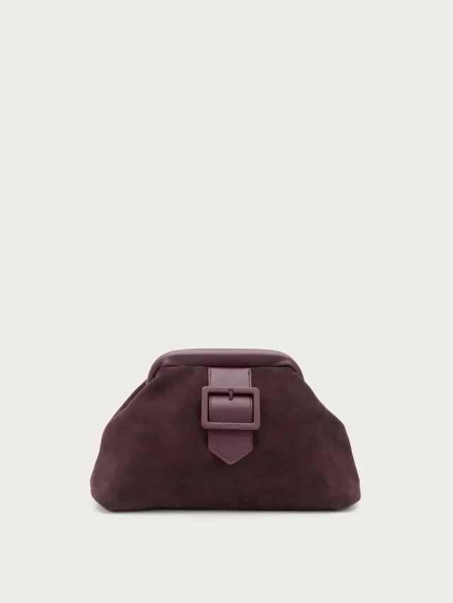 Frau Maxi Clutch suède dames paars
