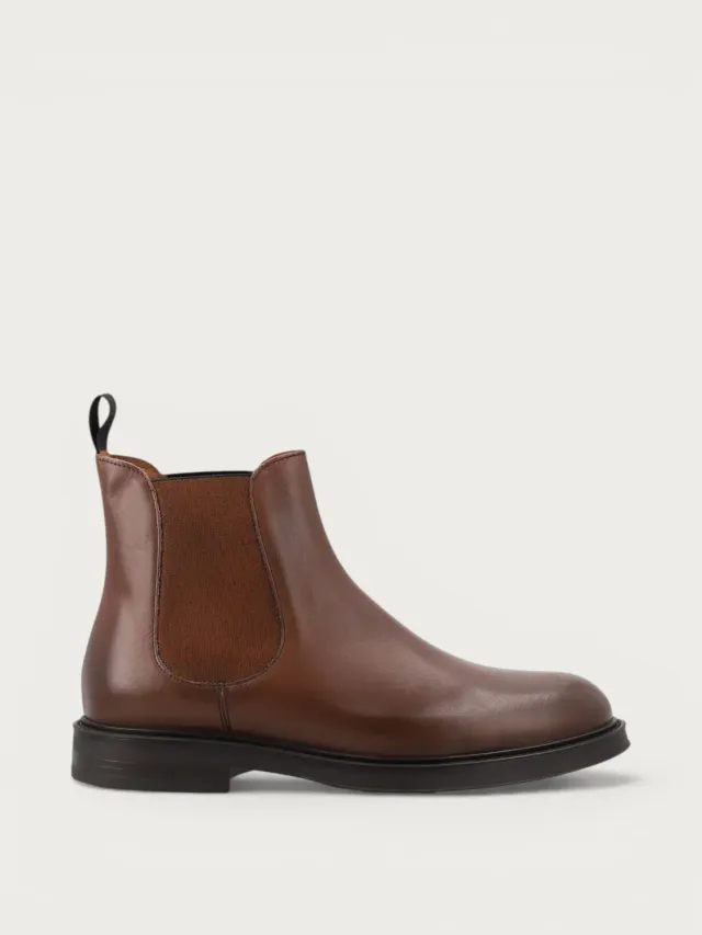 Frau Verona bruine leren chelsea boots heren