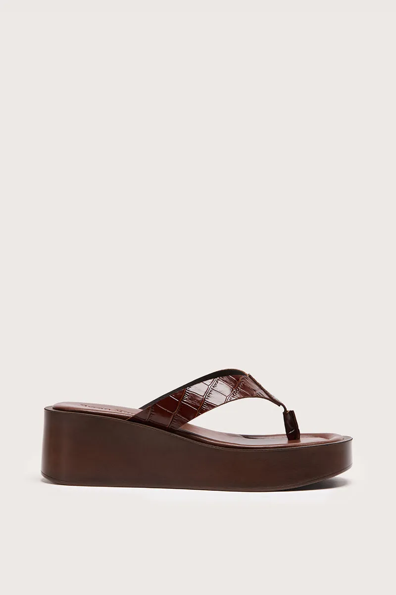 Bryan Stepwise Aruba Coco bruin platformsandalen leer