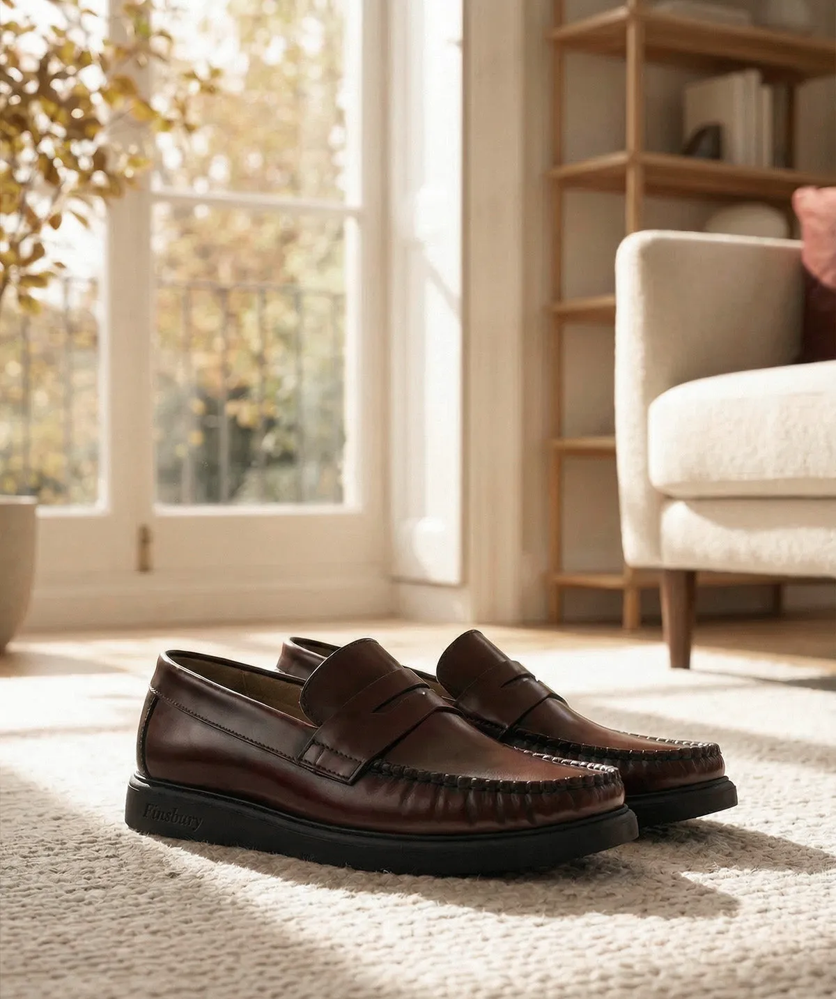 Finsbury Eduardo loafers bordeaux glad leer