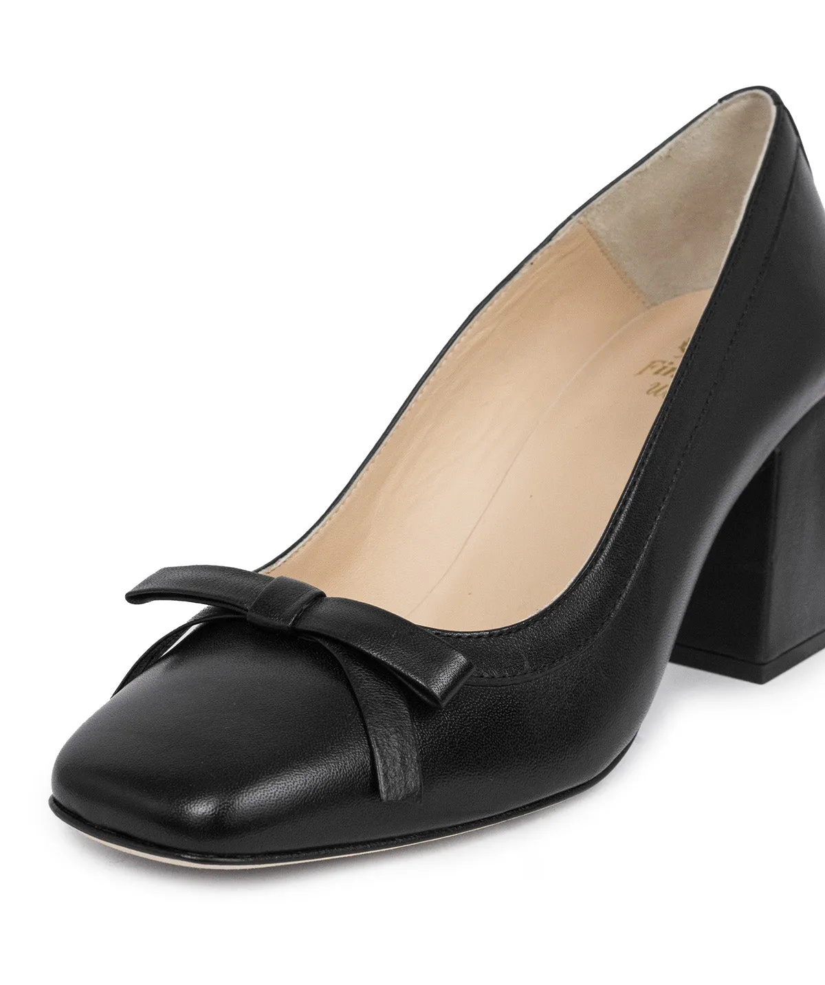 Finsbury Carla pumps zwart leer 5 cm blokhak