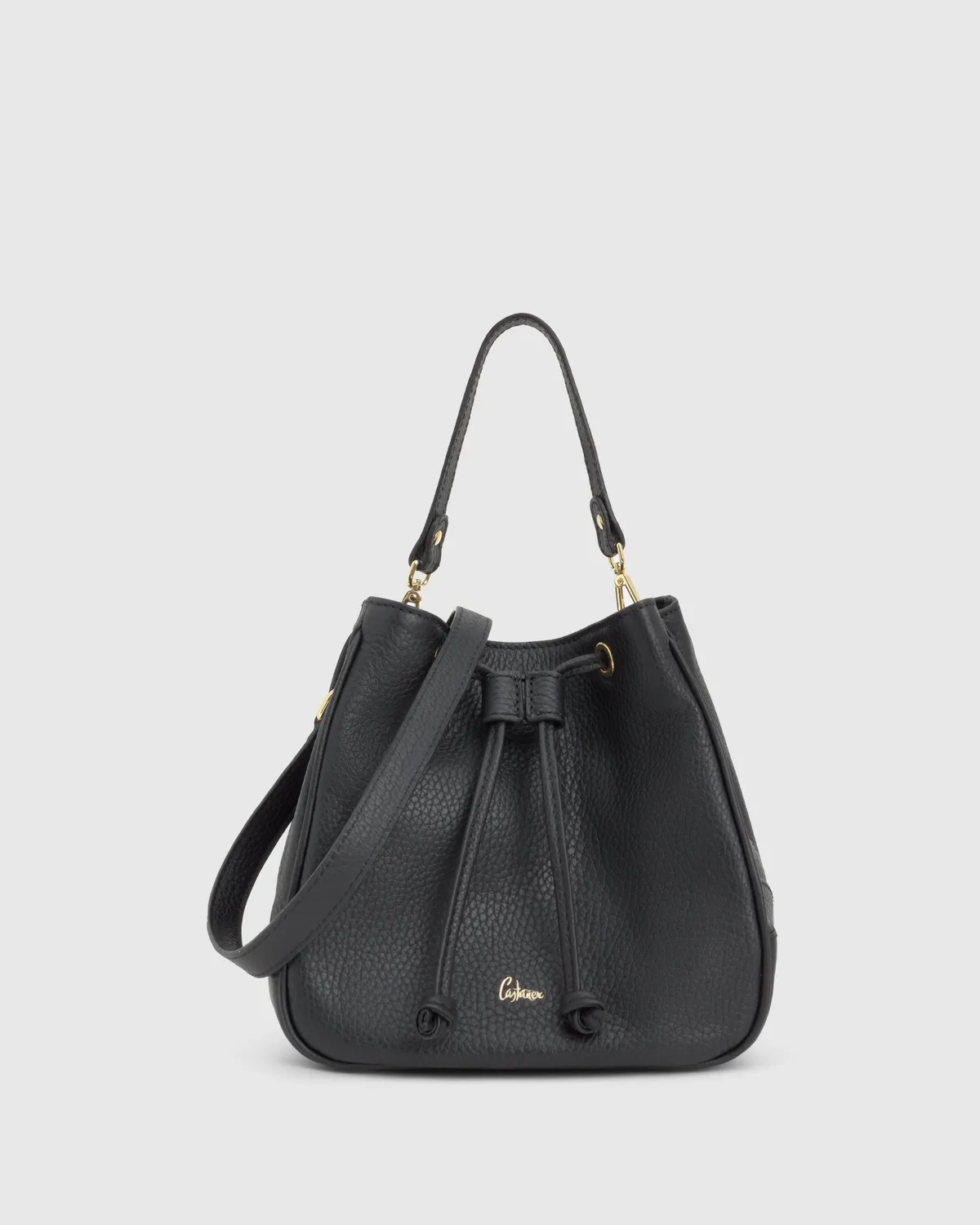 Castaner B. Maui bucketbag leer zwart
