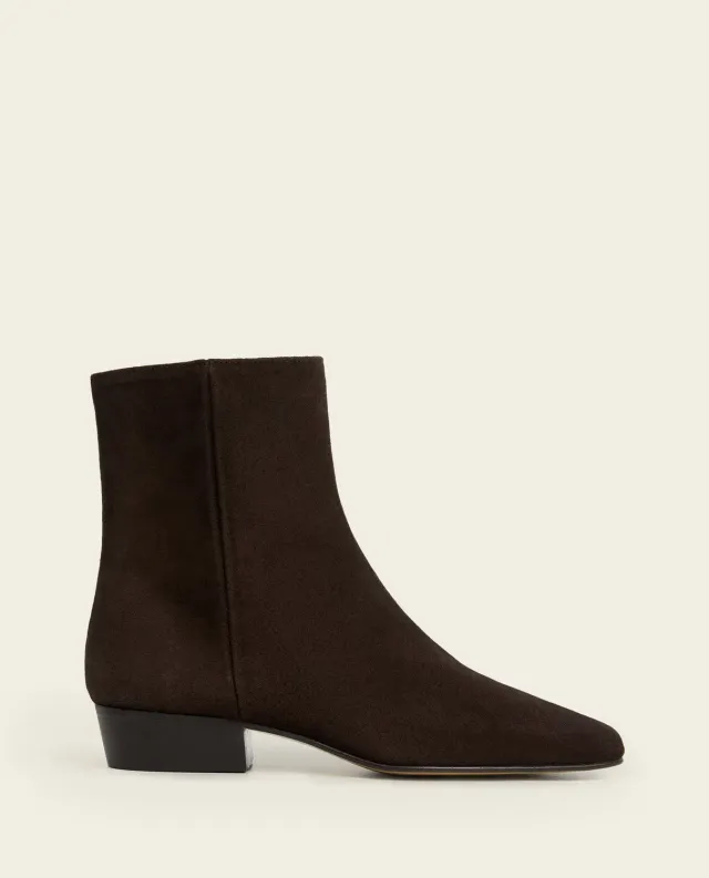 Flattered Rami Suede platte laarzen chocolate suede