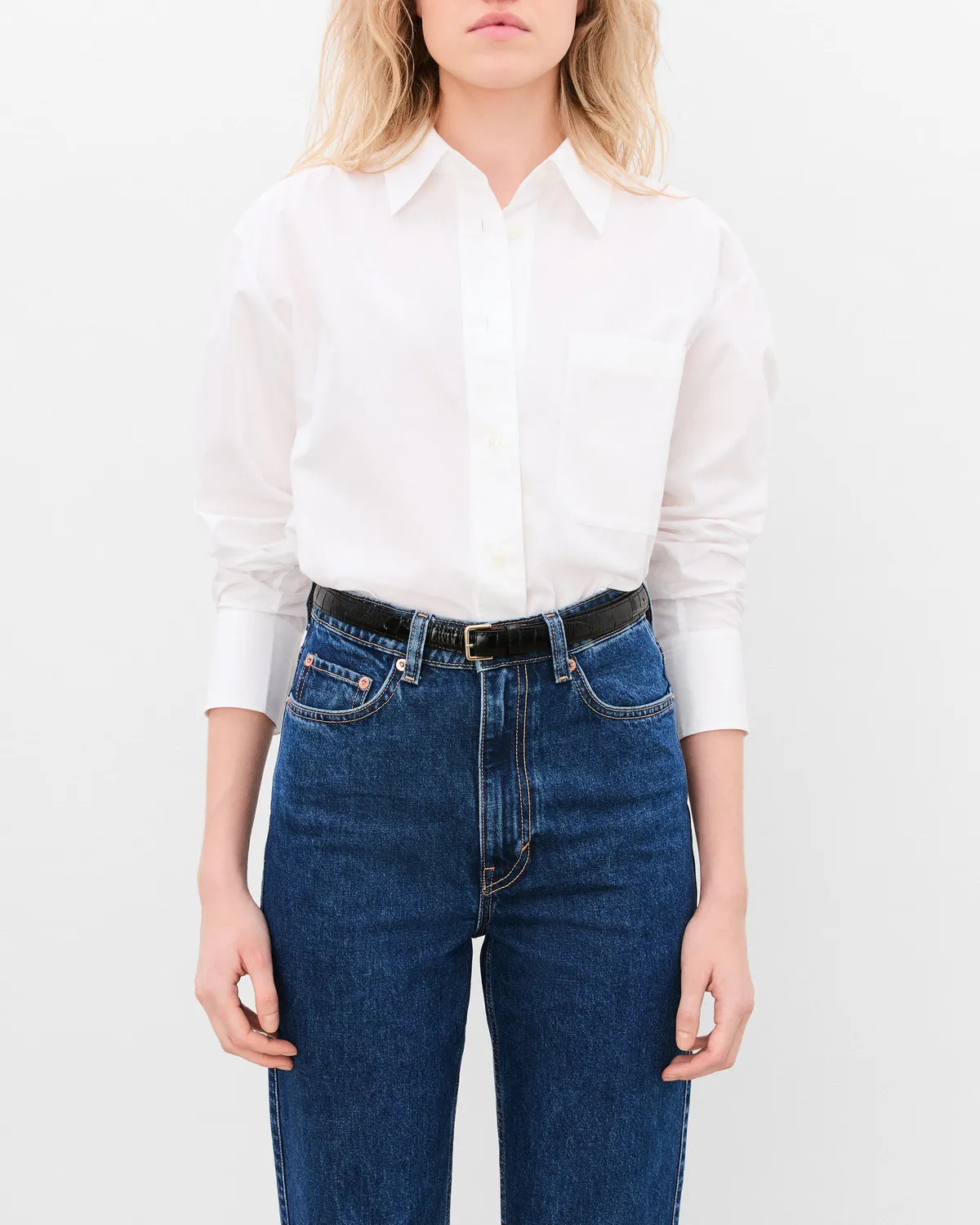 Flattered Barbara Belt riem zwart croco leer