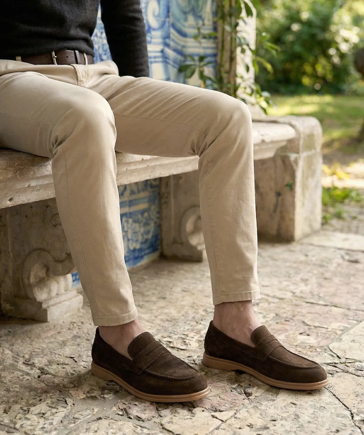 Finsbury Portobello loafers olijf suède