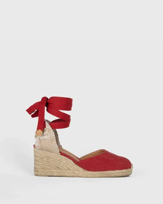 Castaner Carina CARINA/6/002 espadrilles rood canvas 7cm